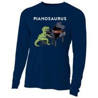 Grand Piano Kids Pianist Gift Dinosaur Music Piano Cooling Performance Long Sleeve Crew