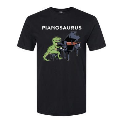 Grand Piano Kids Pianist Gift Dinosaur Music Piano Softstyle CVC T-Shirt