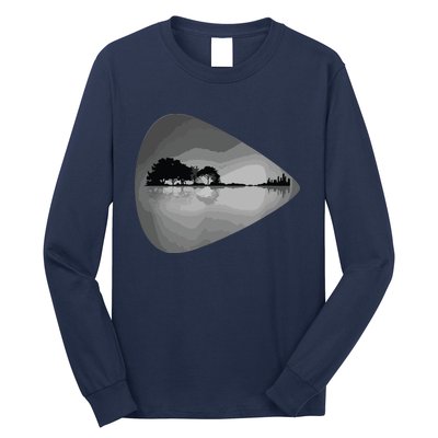 Guitar Pick Lake Reflections Music Lover Guitar Long Sleeve Shirt