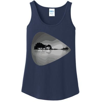 Guitar Pick Lake Reflections Music Lover Guitar Ladies Essential Tank