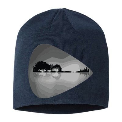 Guitar Pick Lake Reflections Music Lover Guitar Sustainable Beanie