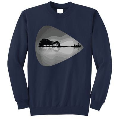 Guitar Pick Lake Reflections Music Lover Guitar Tall Sweatshirt