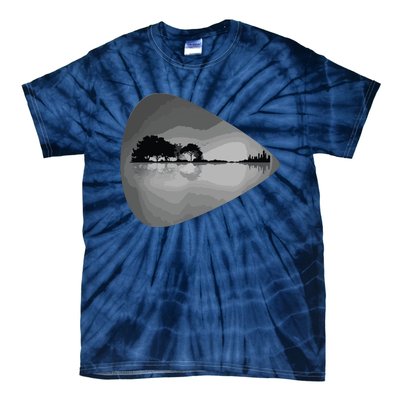 Guitar Pick Lake Reflections Music Lover Guitar Tie-Dye T-Shirt