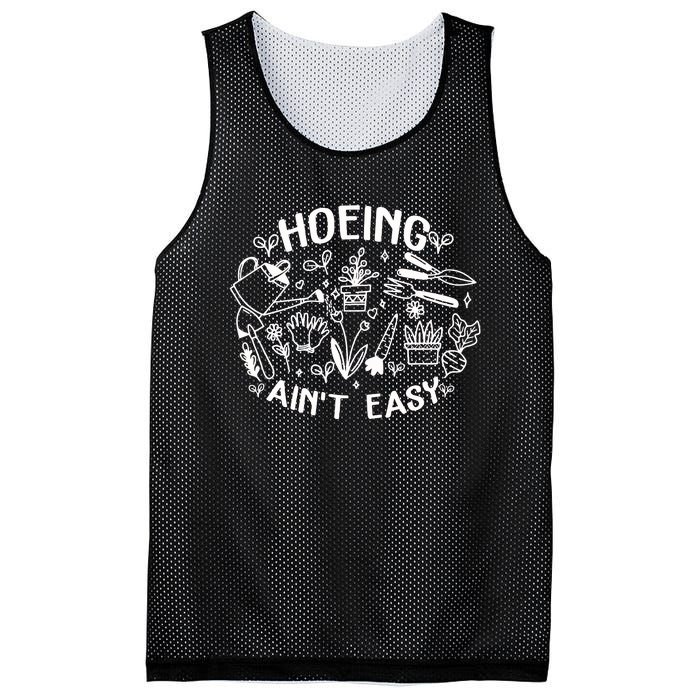 Gardener Plant Lover Farmer Hoeing Aint Easy Mesh Reversible Basketball Jersey Tank