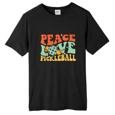 Groovy Peace Love Pickleball Pickleball Player Best Gift Pickleballers Tall Fusion ChromaSoft Performance T-Shirt