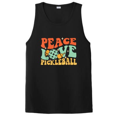 Groovy Peace Love Pickleball Pickleball Player Best Gift Pickleballers PosiCharge Competitor Tank