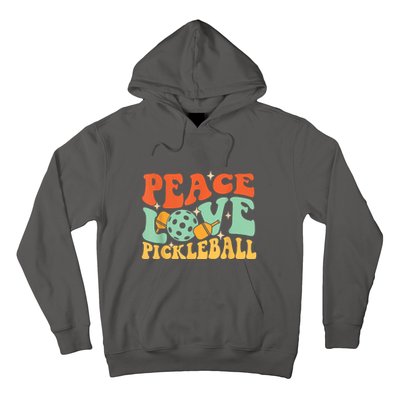 Groovy Peace Love Pickleball Pickleball Player Best Gift Pickleballers Hoodie