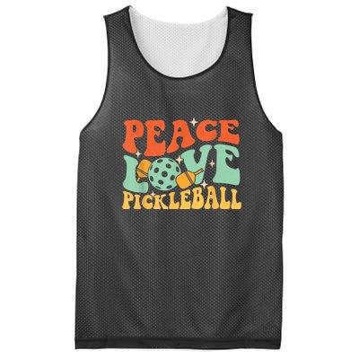 Groovy Peace Love Pickleball Pickleball Player Best Gift Pickleballers Mesh Reversible Basketball Jersey Tank