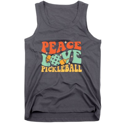 Groovy Peace Love Pickleball Pickleball Player Best Gift Pickleballers Tank Top