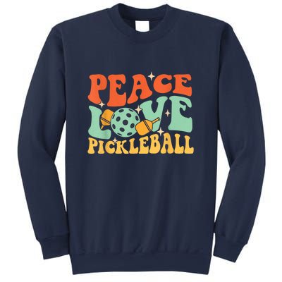 Groovy Peace Love Pickleball Pickleball Player Best Gift Pickleballers Sweatshirt