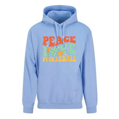 Groovy Peace Love Pickleball Pickleball Player Best Gift Pickleballers Unisex Surf Hoodie