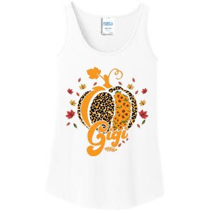 Gigi Pumpkin Leopard Print Sunflower Grandma Halloween Fall Long Sleeve Ladies Essential Tank