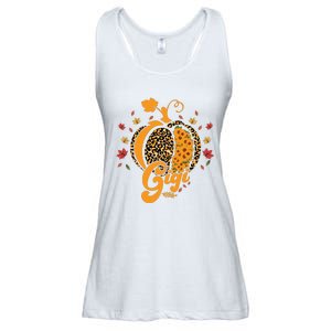 Gigi Pumpkin Leopard Print Sunflower Grandma Halloween Fall Long Sleeve Ladies Essential Flowy Tank