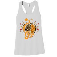 Gigi Pumpkin Leopard Print Sunflower Grandma Halloween Fall Long Sleeve Women's Racerback Tank