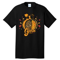 Gma Pumpkin Leopard Print Sunflower Grandma Halloween Fall Tall T-Shirt