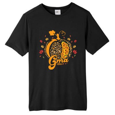 Gma Pumpkin Leopard Print Sunflower Grandma Halloween Fall Tall Fusion ChromaSoft Performance T-Shirt