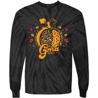 Gma Pumpkin Leopard Print Sunflower Grandma Halloween Fall Tie-Dye Long Sleeve Shirt