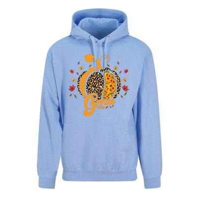 Gma Pumpkin Leopard Print Sunflower Grandma Halloween Fall Unisex Surf Hoodie