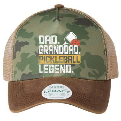 Granddad Pickleball Legend Dad Funny Great Gift Legacy Tie Dye Trucker Hat