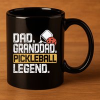 Granddad Pickleball Legend Dad Funny Great Gift 11oz C Handle Ceramic Mug