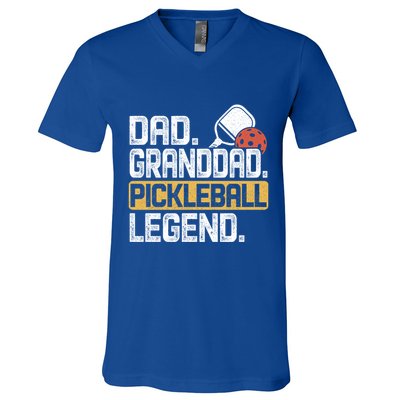 Granddad Pickleball Legend Dad Funny Great Gift V-Neck T-Shirt