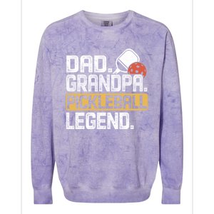 Grandpa Pickleball Legend Dad Funny Cool Gift Colorblast Crewneck Sweatshirt