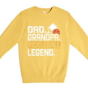 Grandpa Pickleball Legend Dad Funny Cool Gift Premium Crewneck Sweatshirt