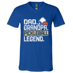 Grandpa Pickleball Legend Dad Funny Cool Gift V-Neck T-Shirt