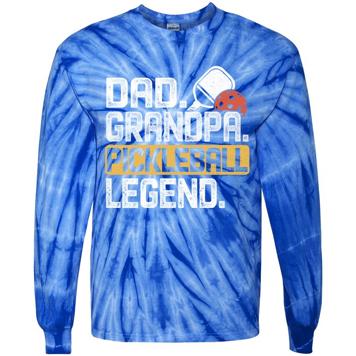 Grandpa Pickleball Legend Dad Funny Cool Gift Tie-Dye Long Sleeve Shirt