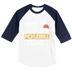 Grandpa Pickleball Legend Dad Funny Cool Gift Baseball Sleeve Shirt