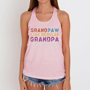 Grand Paw Like A Regular Grandpa But Cooler Gift Father Day Meaningful Gift Women's Knotted Racerback Tank