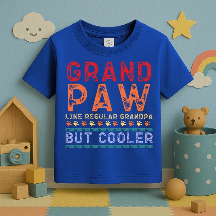 Grand Paw Like A Regular Grandpa But Cooler Funny Gift Father Day Gift Toddler T-Shirt