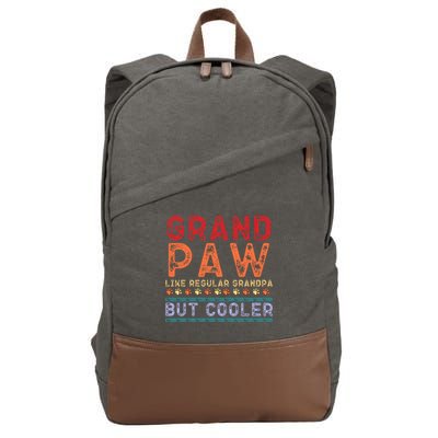 Grand Paw Like A Regular Grandpa But Cooler Funny Gift Father Day Gift Cotton Canvas Backpack