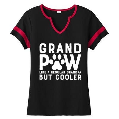 Grand Paw Like A Regular Grandpa But Cooler Funny Gift Ladies Halftime Notch Neck Tee