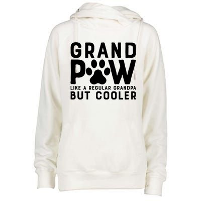 Grand Paw Like A Regular Grandpa But Cooler Funny Gift Womens Funnel Neck Pullover Hood