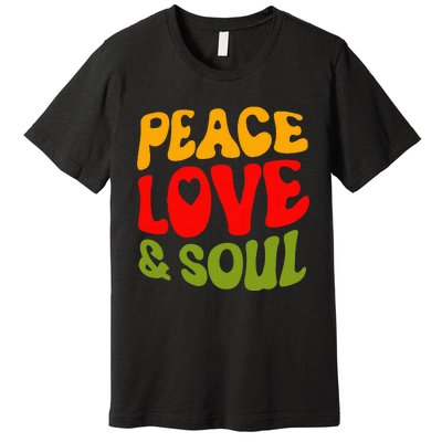 Groovy Peace Love & Soul R&B Music Retro Vintage 90s Lovers Premium T-Shirt