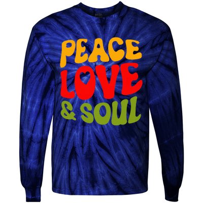 Groovy Peace Love & Soul R&B Music Retro Vintage 90s Lovers Tie-Dye Long Sleeve Shirt