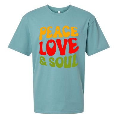 Groovy Peace Love & Soul R&B Music Retro Vintage 90s Lovers Sueded Cloud Jersey T-Shirt