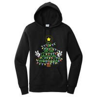 Groovy Peace Love Xmas Hippie Santa Claus Funny Christmas Women's Pullover Hoodie