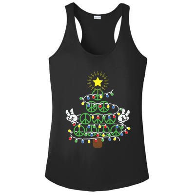 Groovy Peace Love Xmas Hippie Santa Claus Funny Christmas Ladies PosiCharge Competitor Racerback Tank