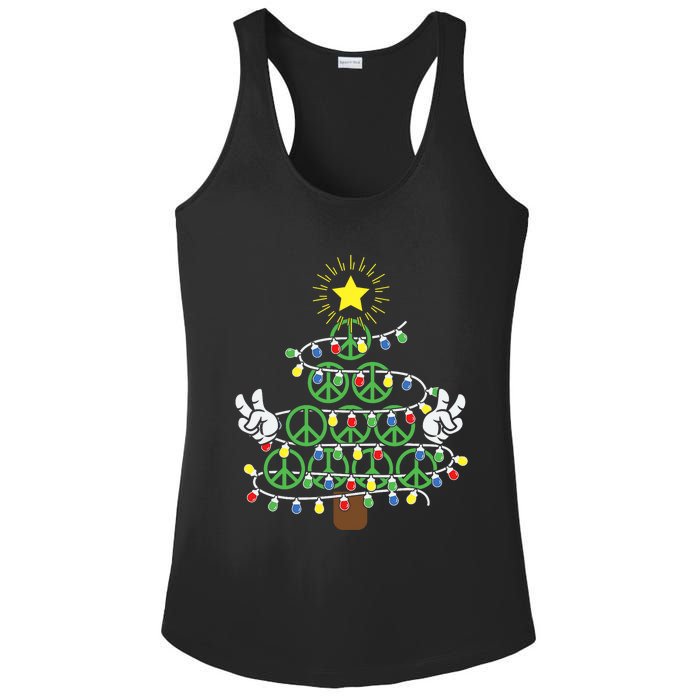 Groovy Peace Love Xmas Hippie Santa Claus Funny Christmas Ladies PosiCharge Competitor Racerback Tank