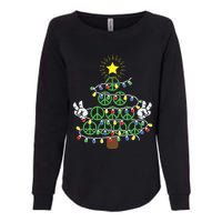 Groovy Peace Love Xmas Hippie Santa Claus Funny Christmas Womens California Wash Sweatshirt