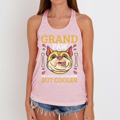 Grand Paw Like A Regular Grandpa But Cooler Gift Women's Knotted Racerback Tank