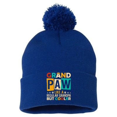 Grand Paw Like A Regular Grandpa But Cooler Gift Pom Pom 12in Knit Beanie