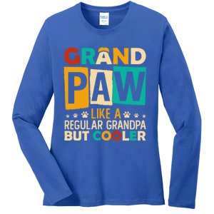 Grand Paw Like A Regular Grandpa But Cooler Gift Ladies Long Sleeve Shirt