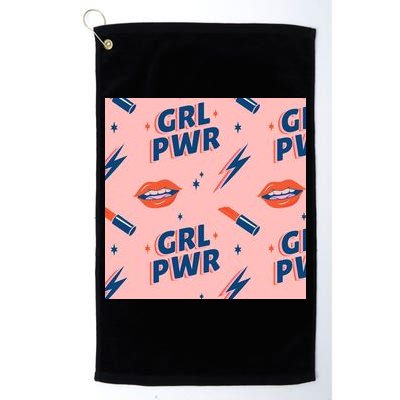 Girl Pwr Lipstick Women's Day Golf Towel