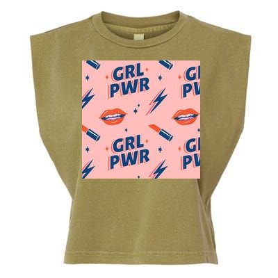 Girl Pwr Lipstick Women's Day Garment-Dyed Women's Muscle Tee