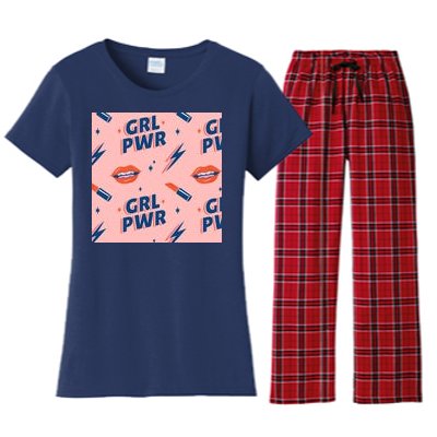 Girl Pwr Lipstick Women's Day Women's Flannel Pajama Set