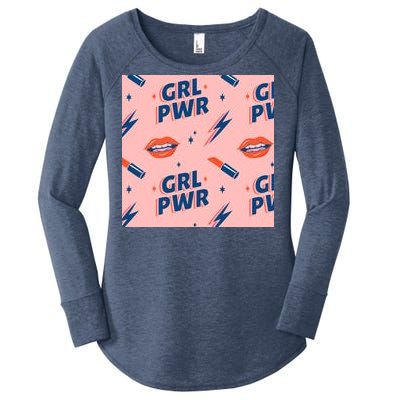 Girl Pwr Lipstick Women's Day Women's Perfect Tri Tunic Long Sleeve Shirt