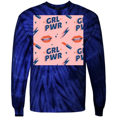 Girl Pwr Lipstick Women's Day Tie-Dye Long Sleeve Shirt